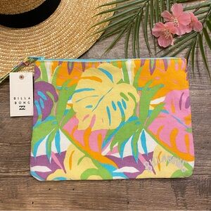 Billabong 🌴 Floral Tropical Swim Bikini Zip Up Bag